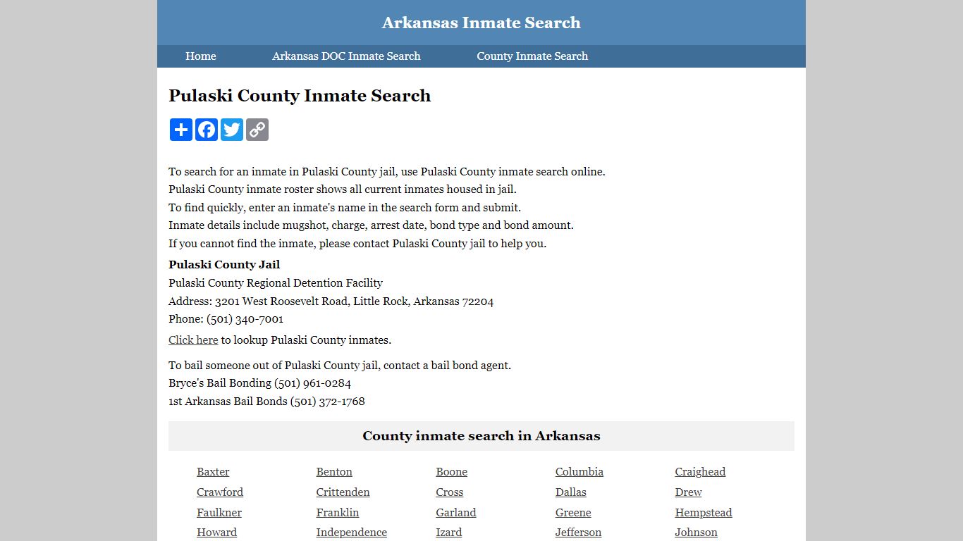 Pulaski County Inmate Search